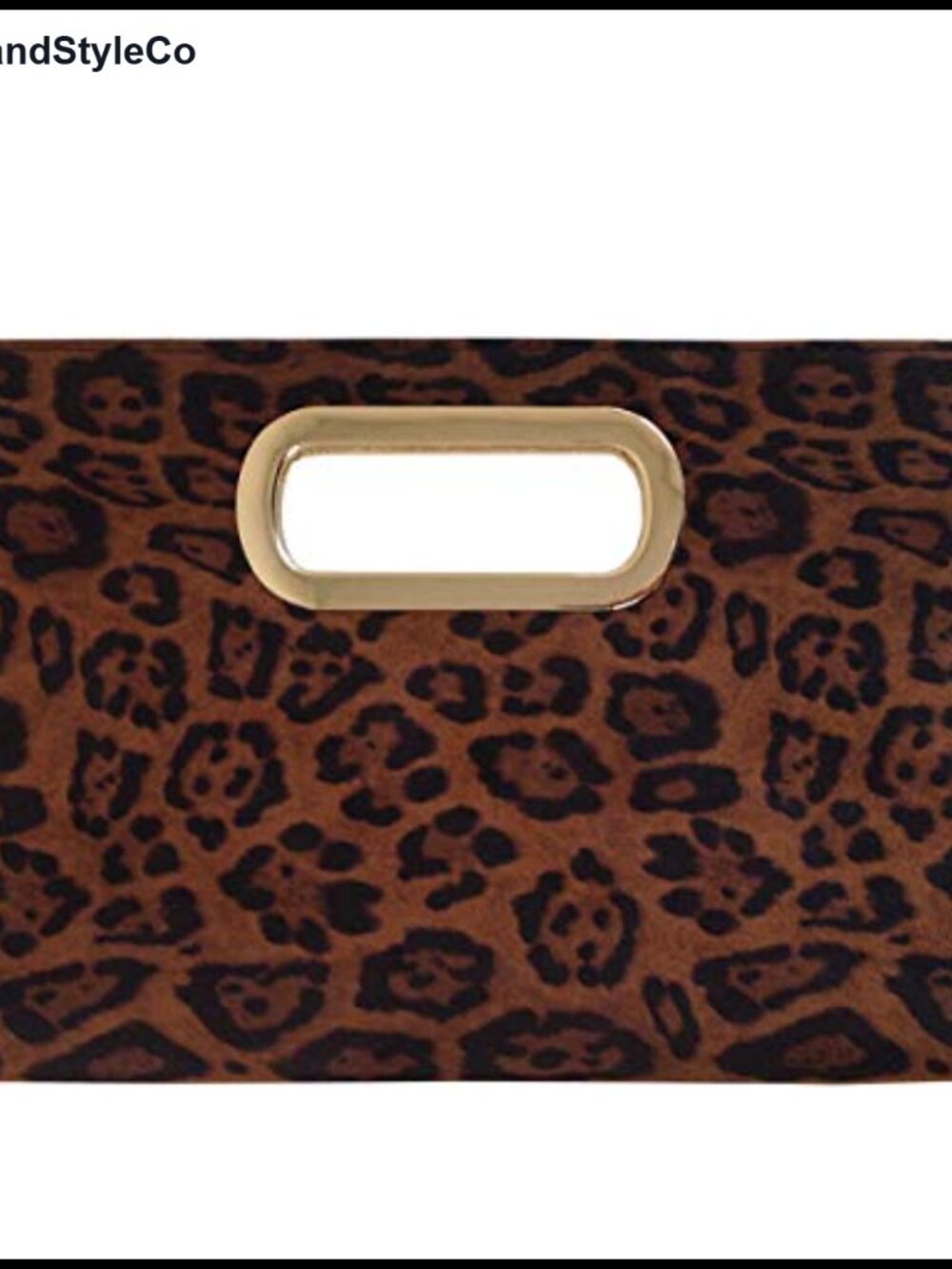 Faux Suede Leopard Clutch Top Handle Removable Chain Evening Bag